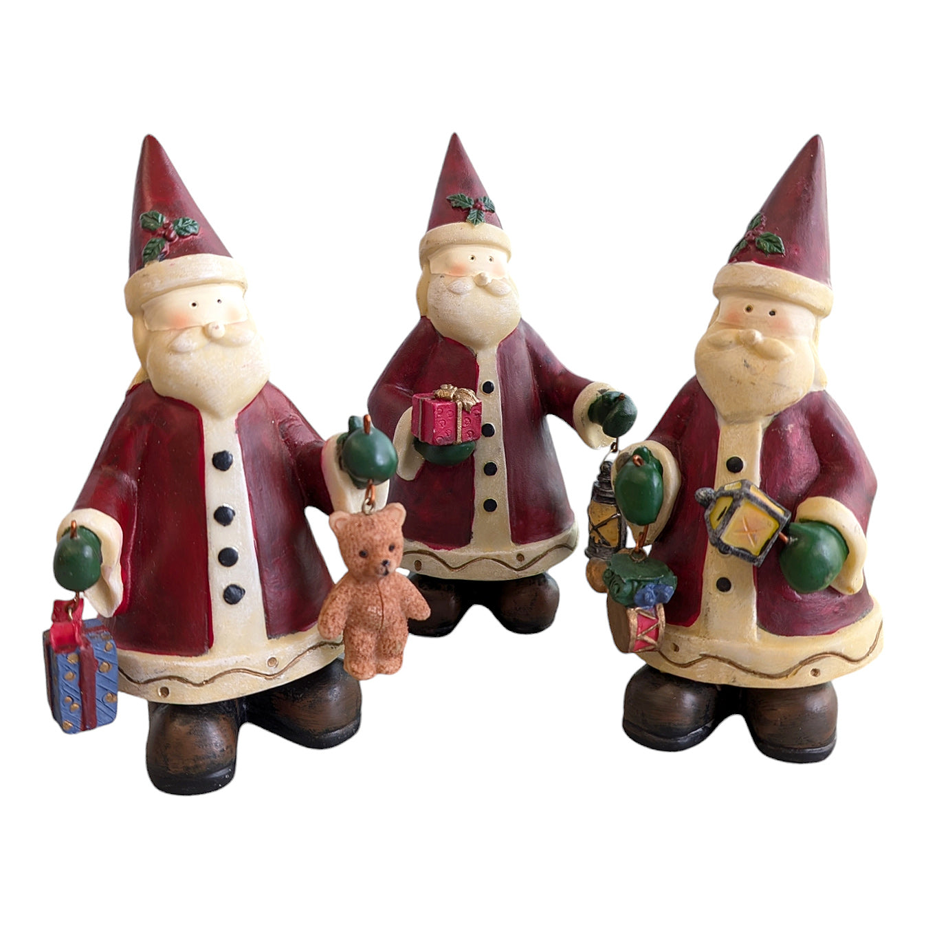 Vintage Santa Figurine Set