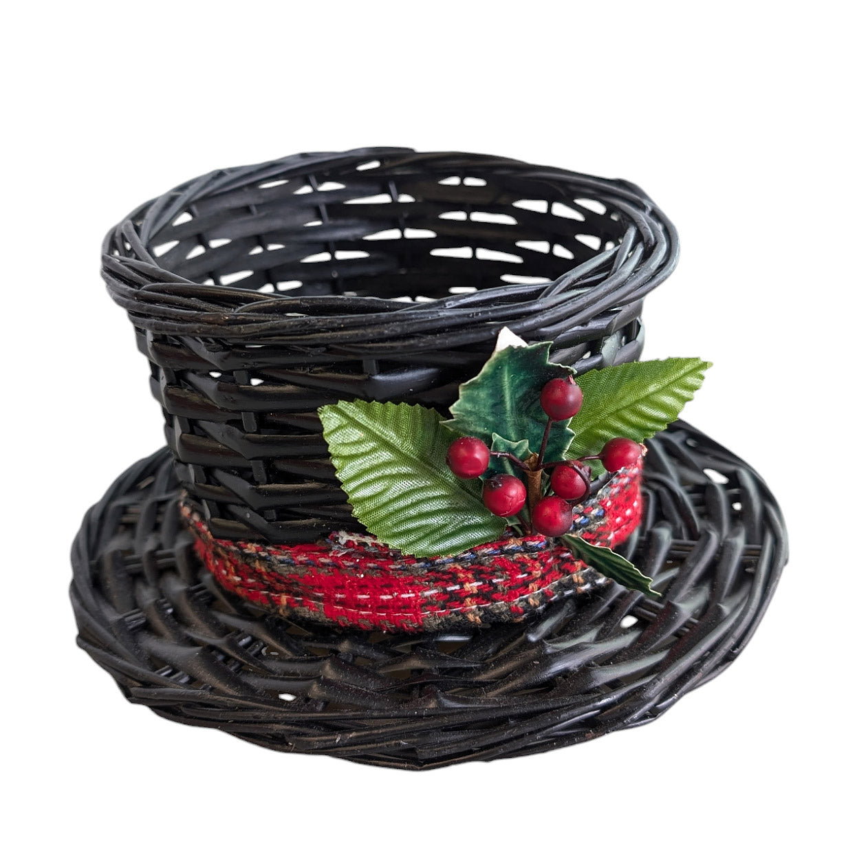Black Wicker Plant Holder