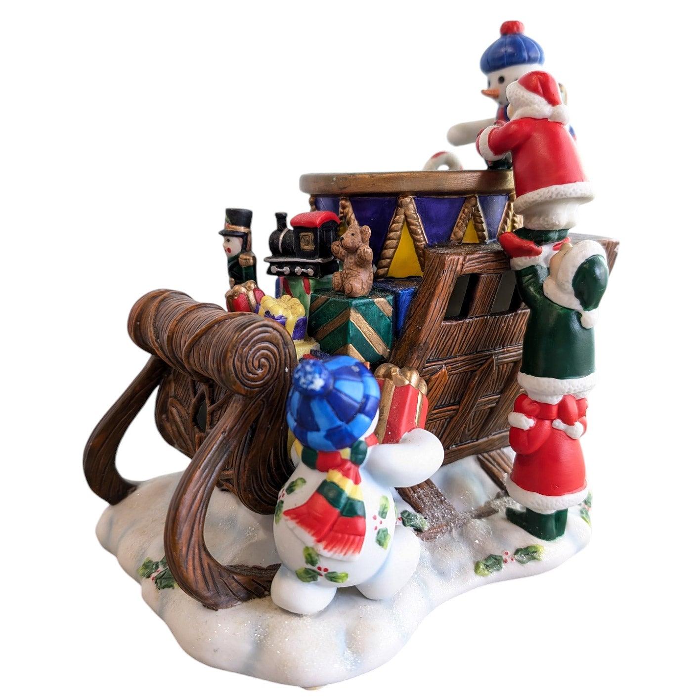 Large Ceramic Sled with Snowman