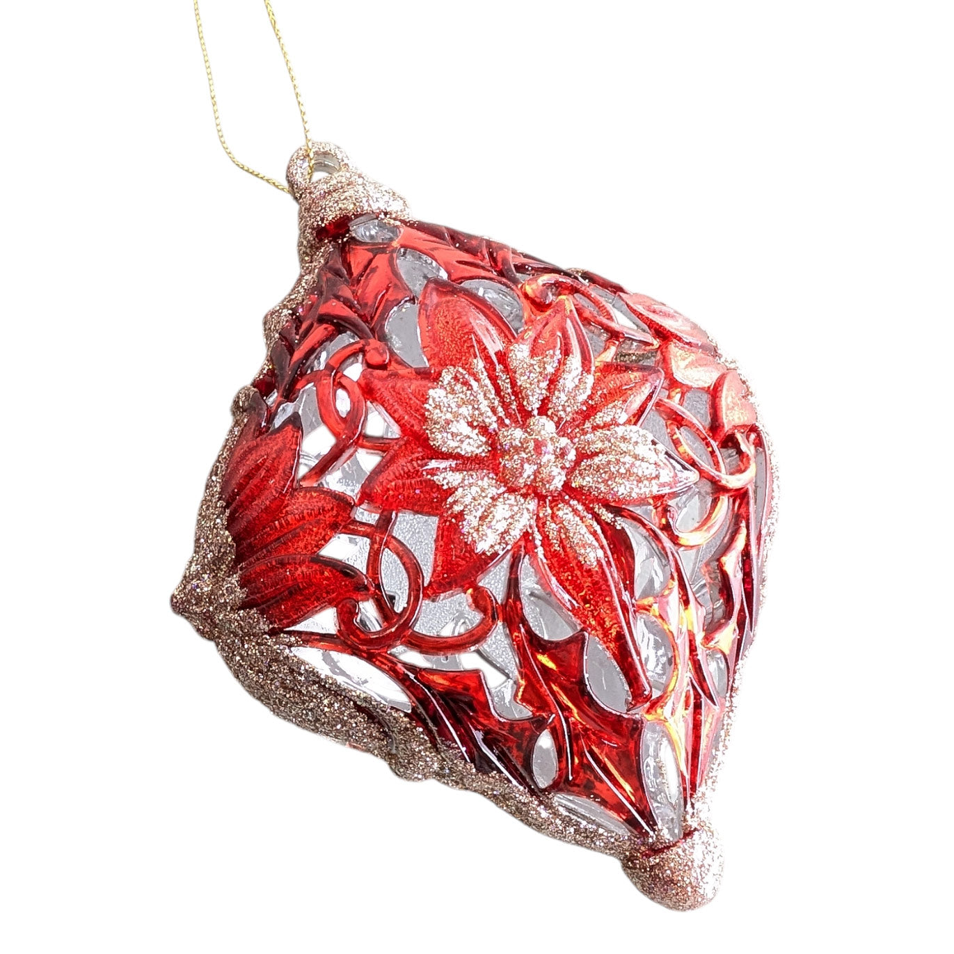 Tree Ornament - Red & Gold Diamond