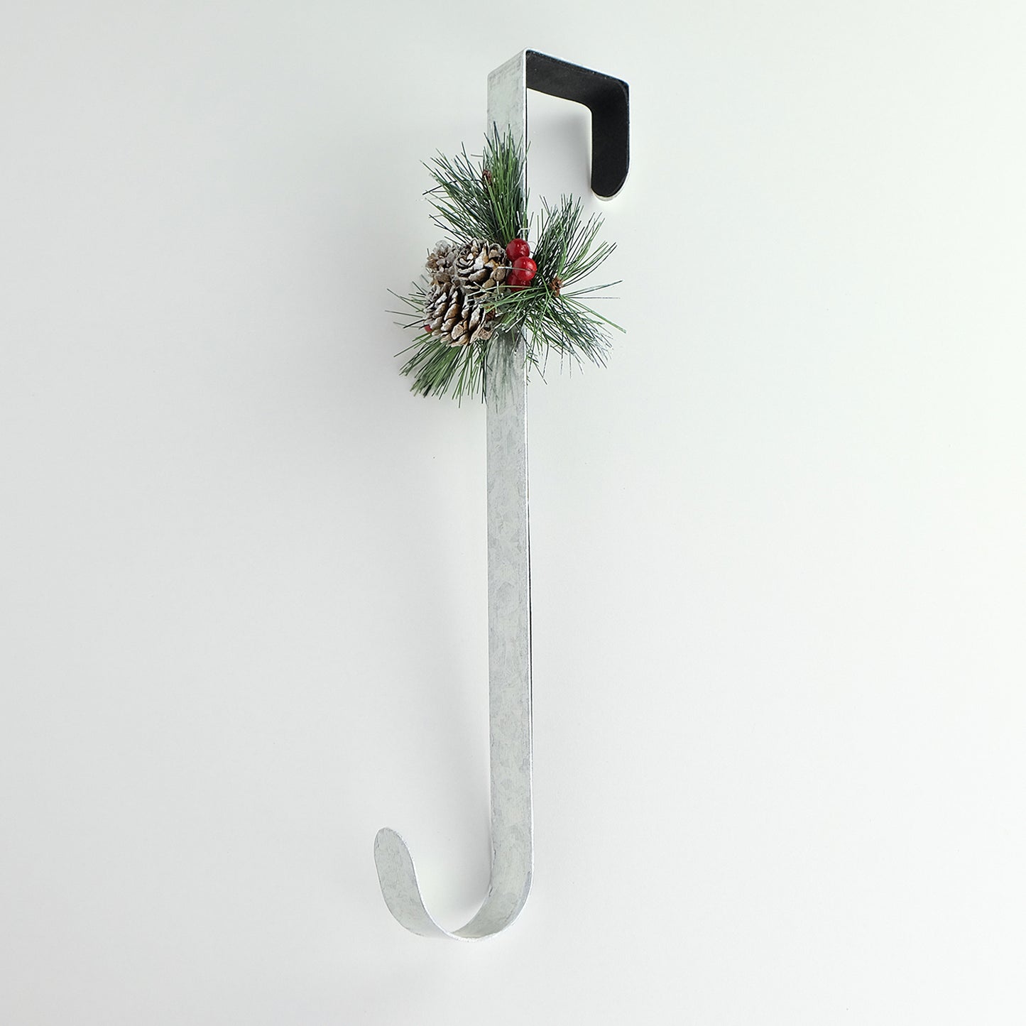 Wreath Hanger with Rustic Pine Branch and Berries