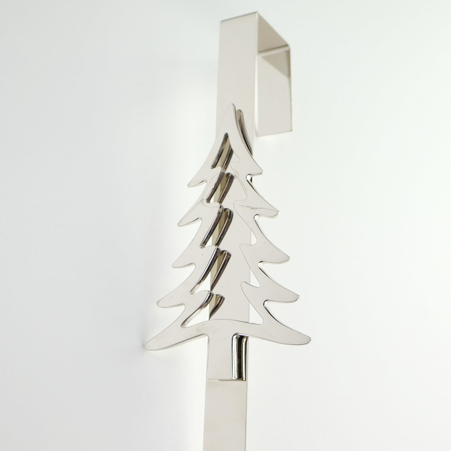 Wreath Hanger with Silver Christmas Tree