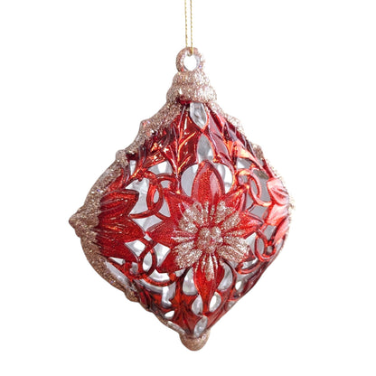 Tree Ornament - Red & Gold Diamond