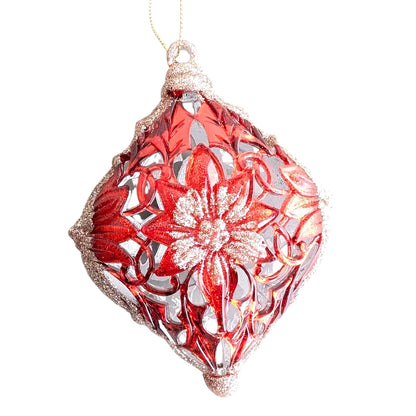 Tree Ornament - Red & Gold Diamond